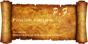 Pinzich Fabiána névjegykártya
